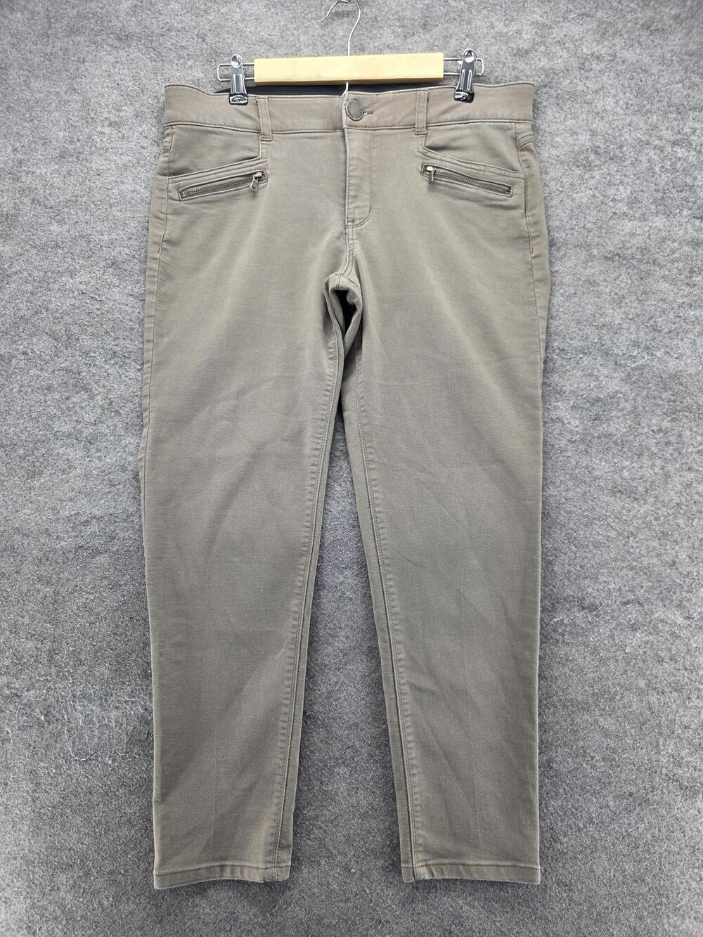 Democracy Pants Womens 12 Green Jegging Tapered Twill Stretch Pockets 27 In